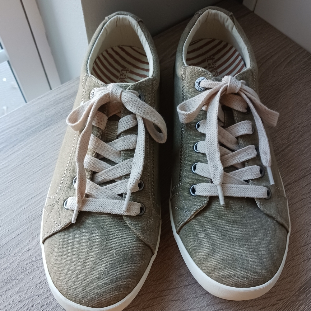 ๐ท NWOT Taos Star Khaki Canvas Lace-Up Sneakers ๐พ - Picture 4 of 16